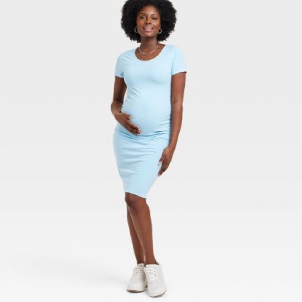 NWOT Isabel Maternity by Ingrid & Isabel short sleeve midi t-shirt dress size xs